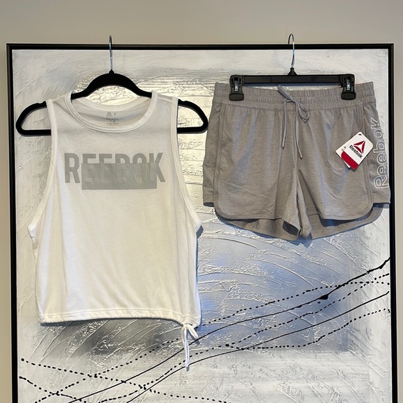 Reebok Tops - Reebok Active Set. Tank Top & Shorts. Size S. Shorts NWT. White & Grey.